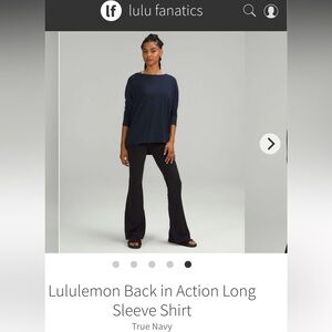 BNWT’s Lululemon Back In Action Long Sleeve Shirt